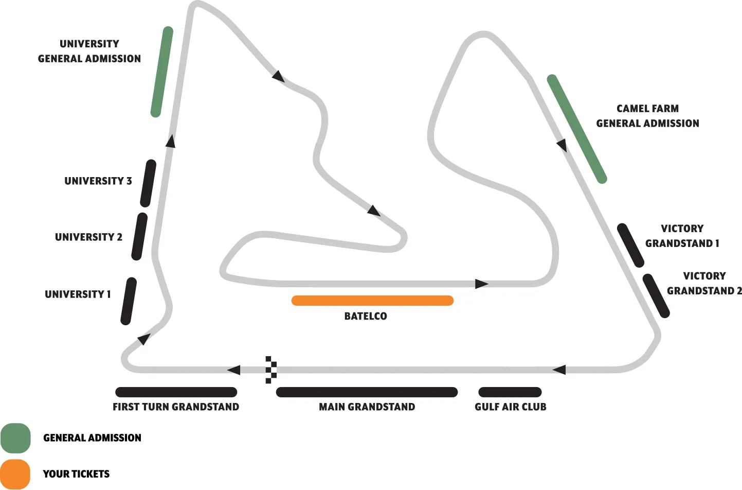Bahrain International Circuit – Grandstand Map